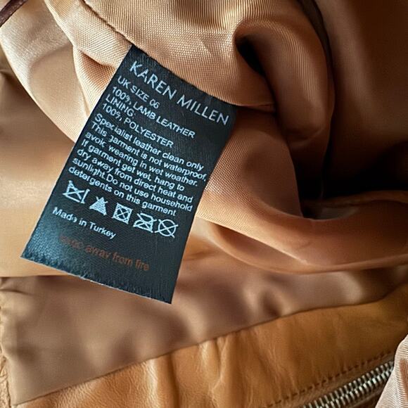 ❌SOLD❌ Karen Millen Lamb Leather Corset Tube Top Tan Brown Size 2 / Extra Small - Picture 6 of 7